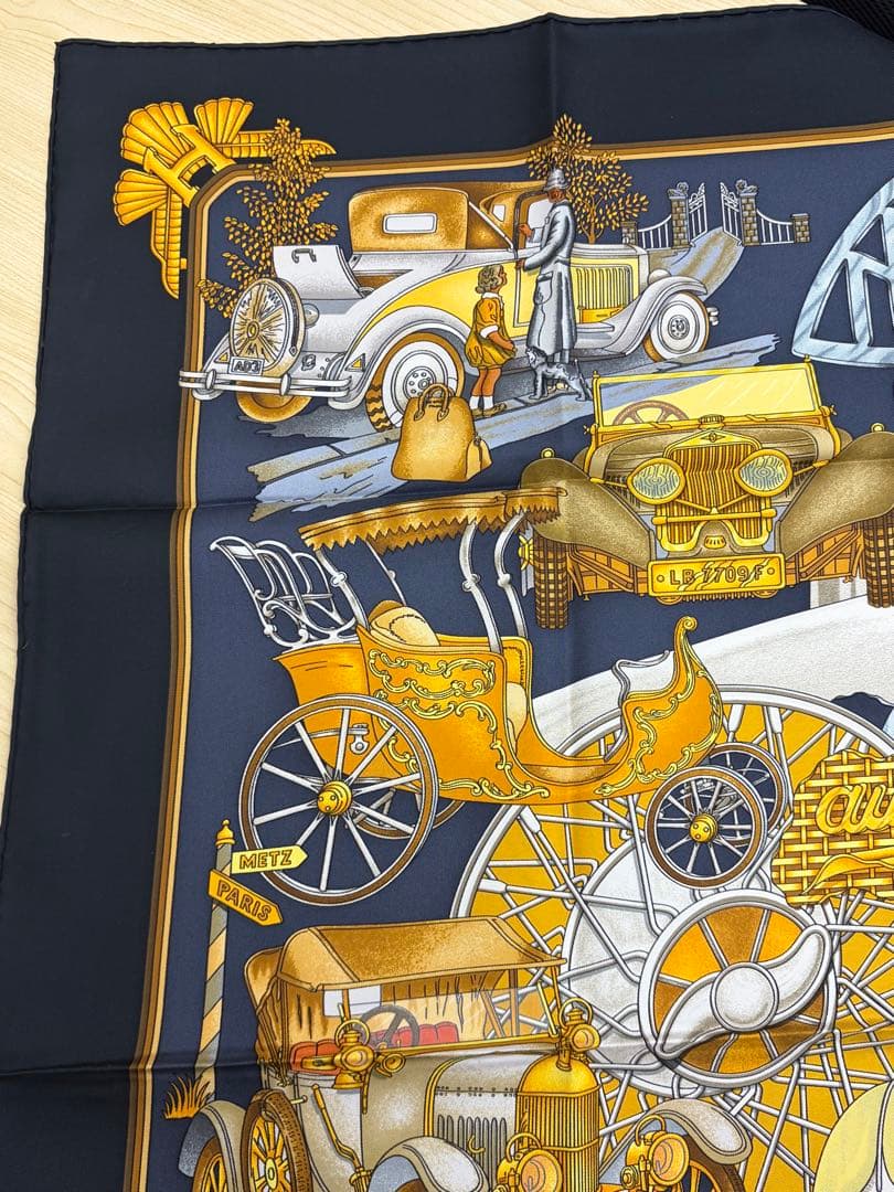 未使用品 エルメス HERMES カレ90 スカーフ オートモービル