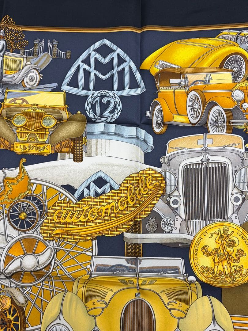 未使用品 エルメス HERMES カレ90 スカーフ オートモービル