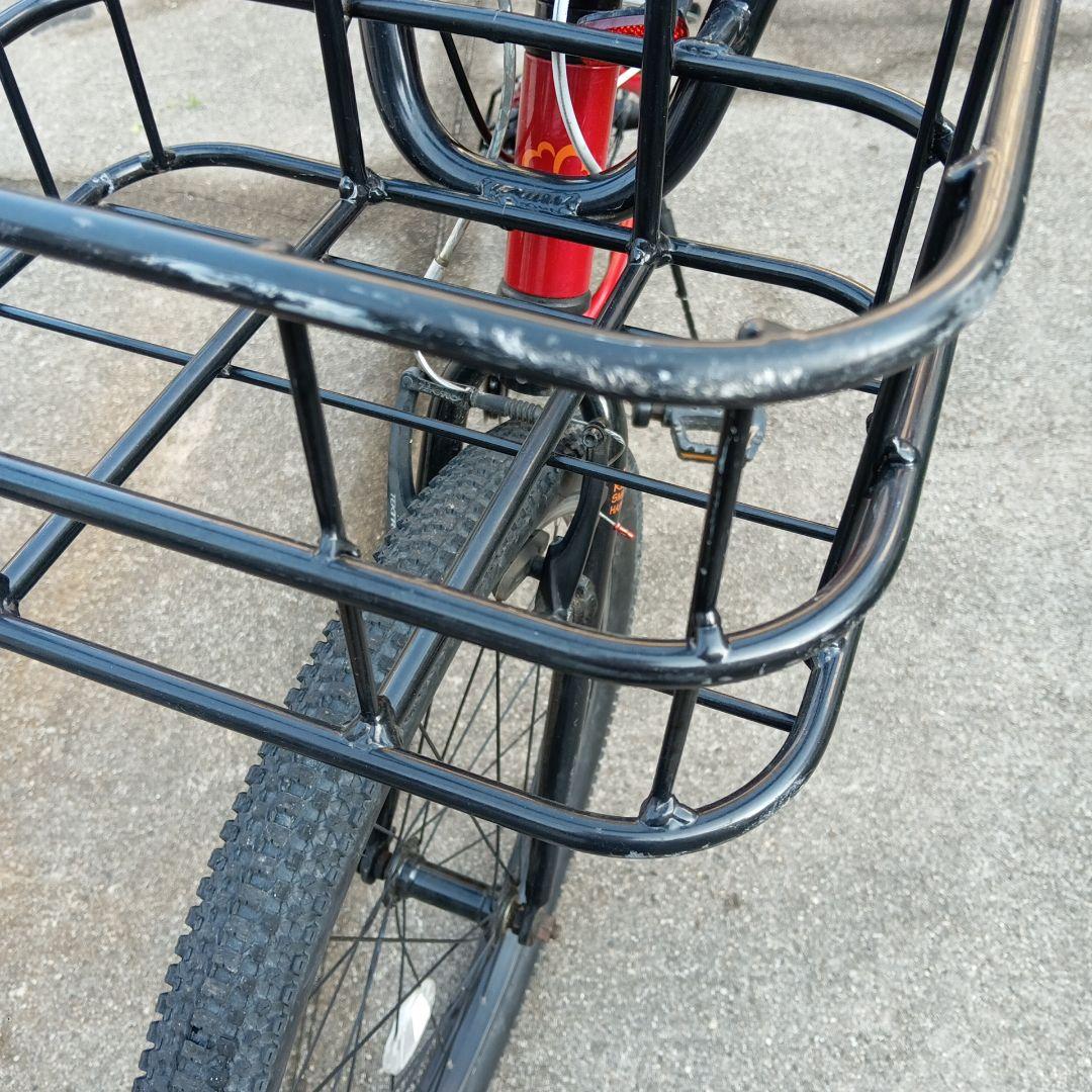 ヨツバサイクル 子供用自転車 赤 24インチ 前カゴ付き