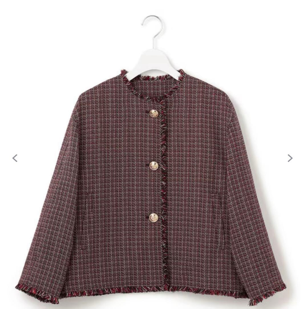 23区　ツイーディーカラーミックス ノーカラー ジャケット　サイズ40 （L）