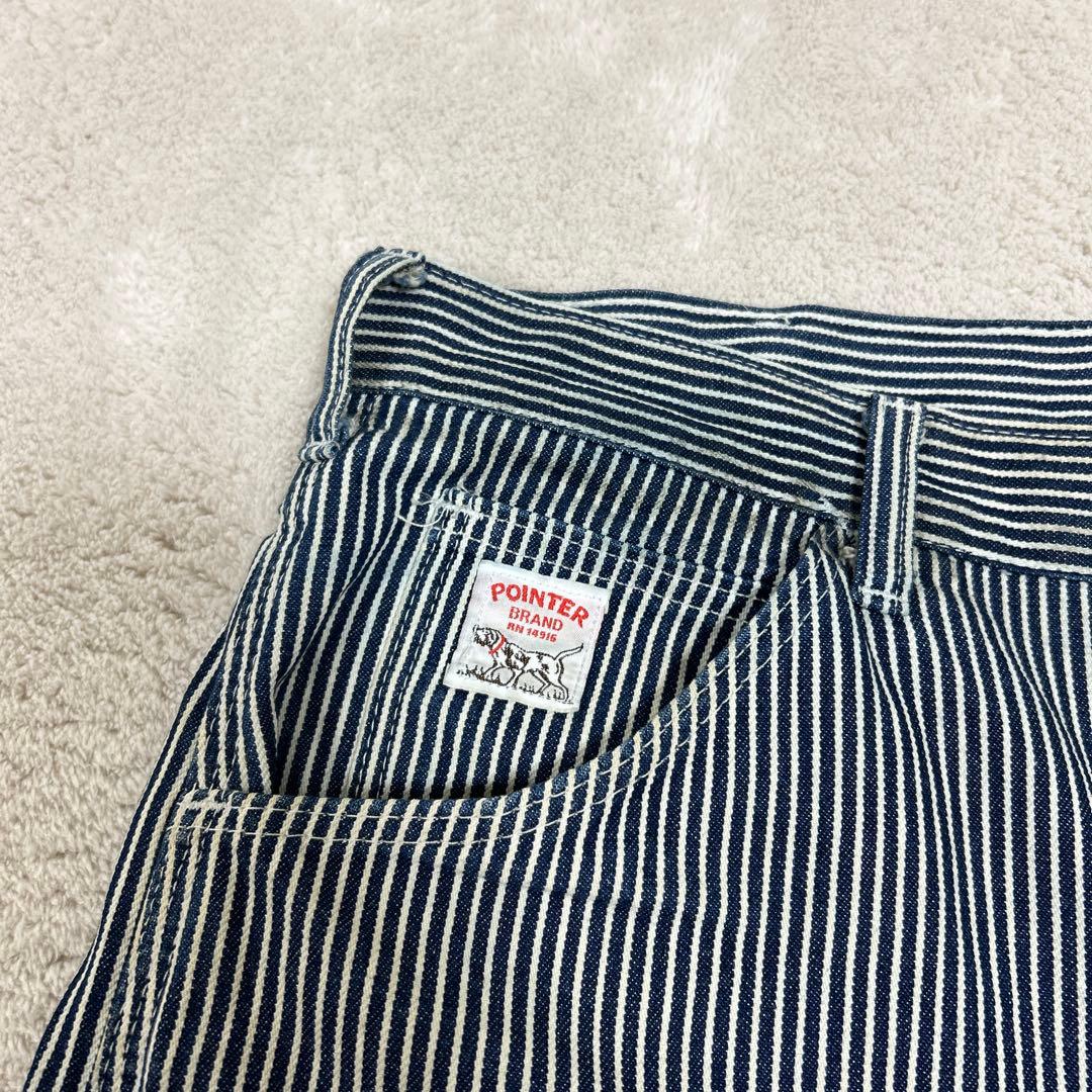 ♦︎POINTER♦︎ポインター♦︎ヒッコリー♦︎ストライプ ワークパンツ コットン製