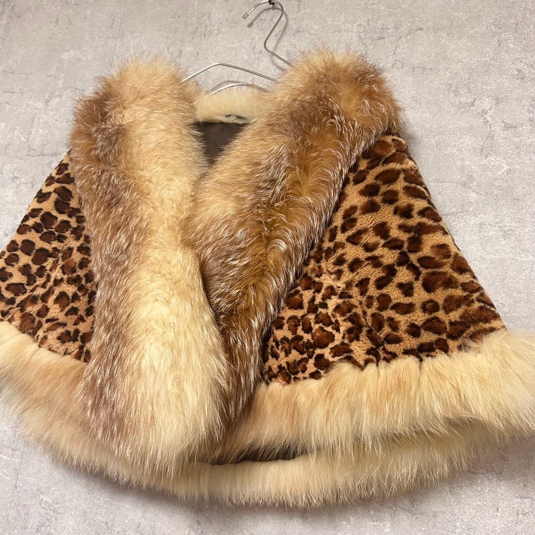 豹柄　ボレロ　ポンチョ　ラビット　ラクーン　フォックス　リアルファー