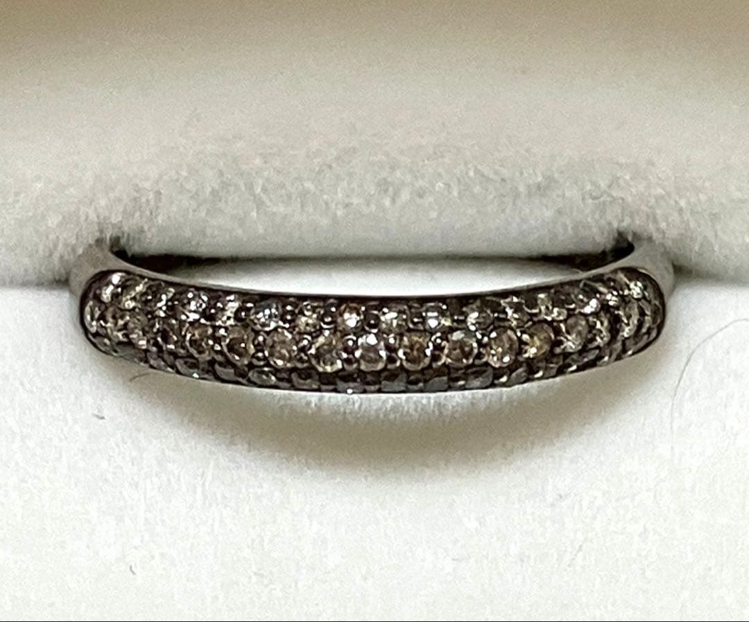 K10 wg ダイヤモンド　ブラウン　リング　指輪　パヴェ　エタニティ　ダイア