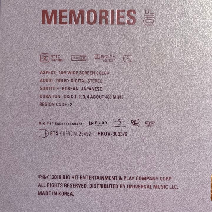memories 2018 dvd BTS 日本語字幕付き