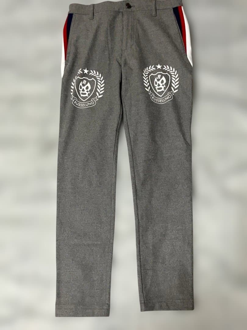 【美品】ラッセルノ ゴルフ パンツ ルチャマスク 刺繍 グレー 0サイズ