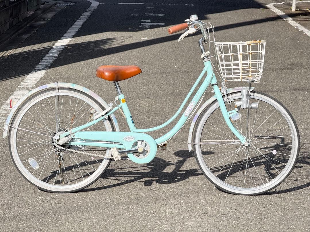 美品 ブリヂストン　22インチ　子供用自転車 ミントグリーン （東京多摩地区）