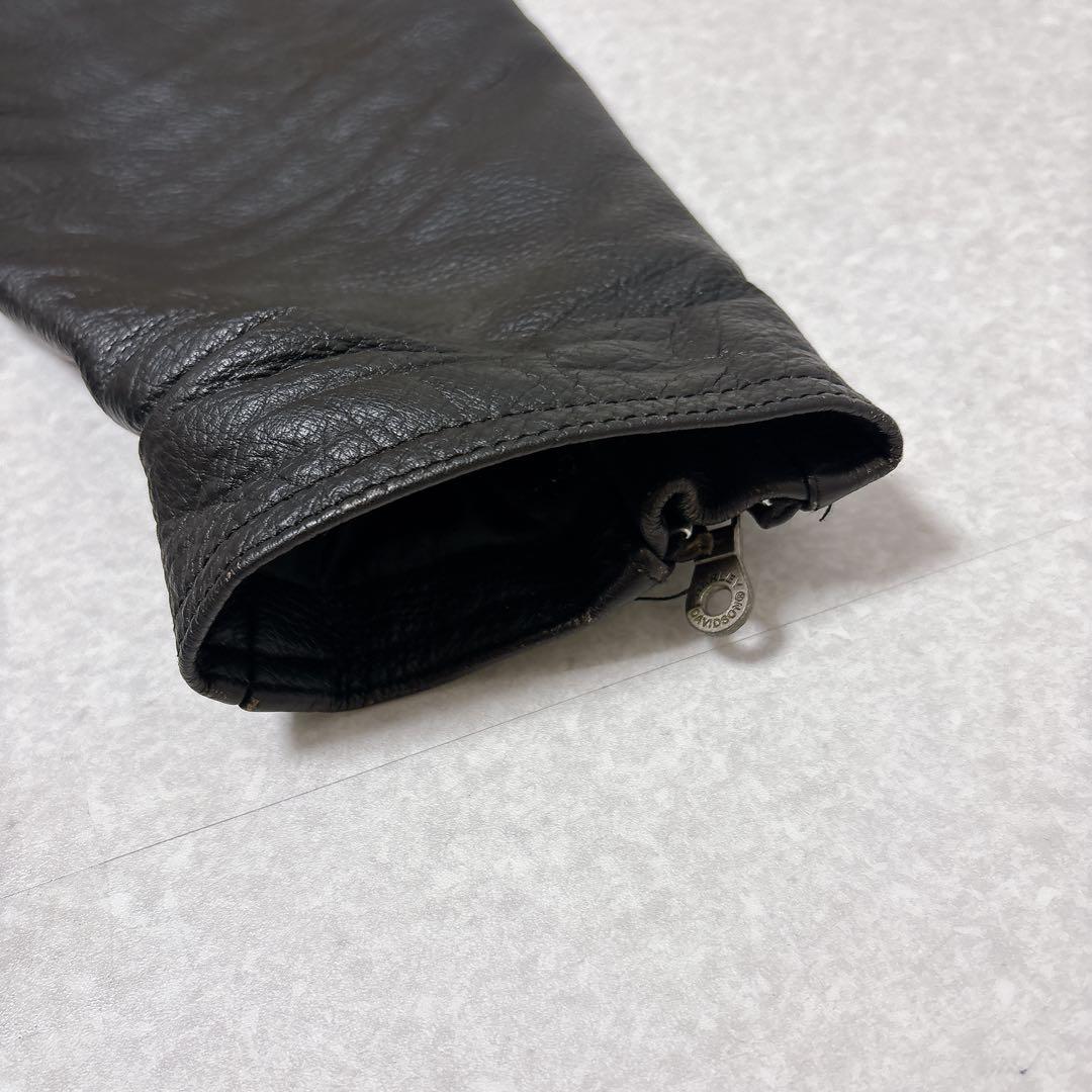 ⭐美品⭐ハーレーダビッドソン シングル ライダースジャケット ロゴ 刺繍 XXL