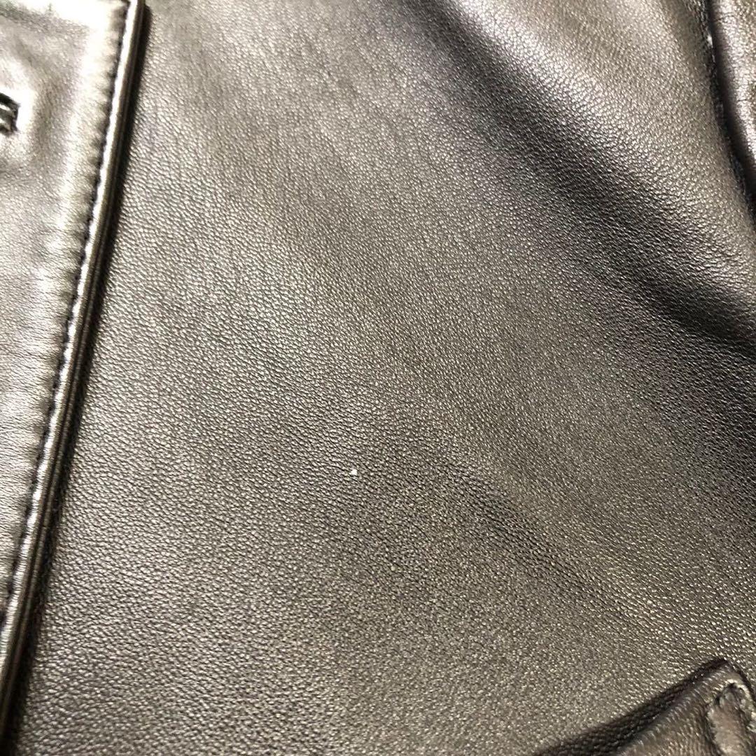 MICHIKO LONDON（L）ラムレザー ジャケット 羊革 シングル 無地