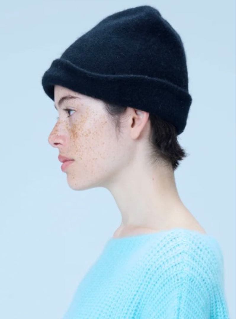 y YO（イーヨ）　DAIANA hat ブラック　カシミア　ニット帽