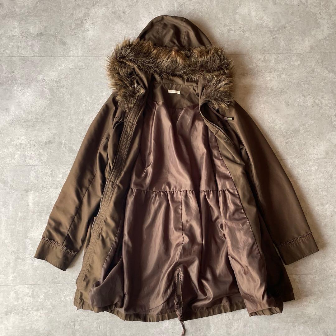 Vintage ファージャケット フリル　春物 森ガール フェアリーグランジ