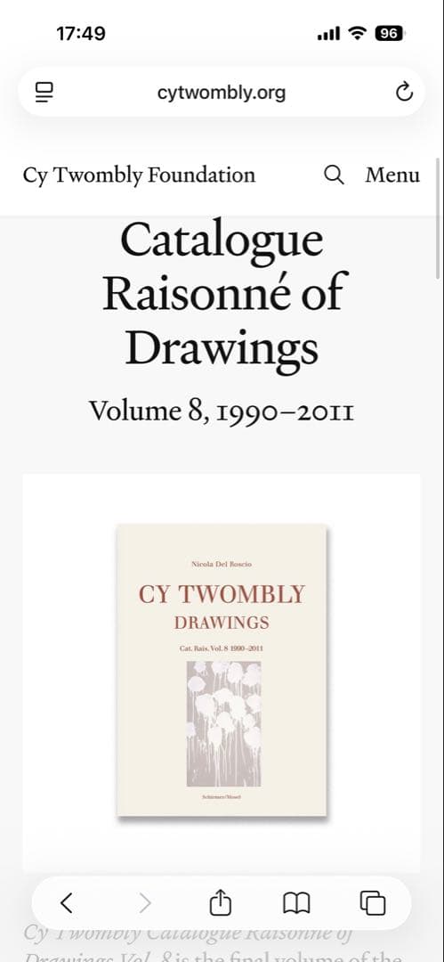Cy Twombly: Drawings. Vol. 8 洋書　画集　本