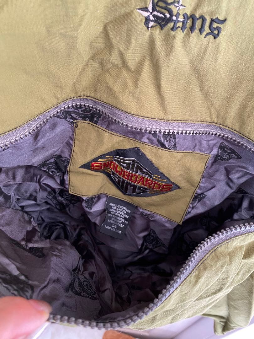 Sims ハーフジップ アウター オリーブグリーン マスタード スノボ スキー