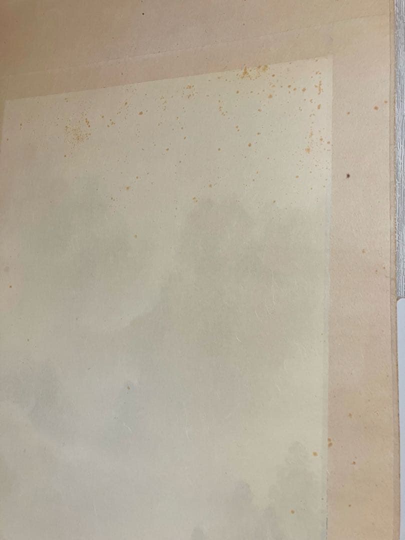 武山　掛軸 古美術 掛け軸 彩色山水 風景画 山岳 河川