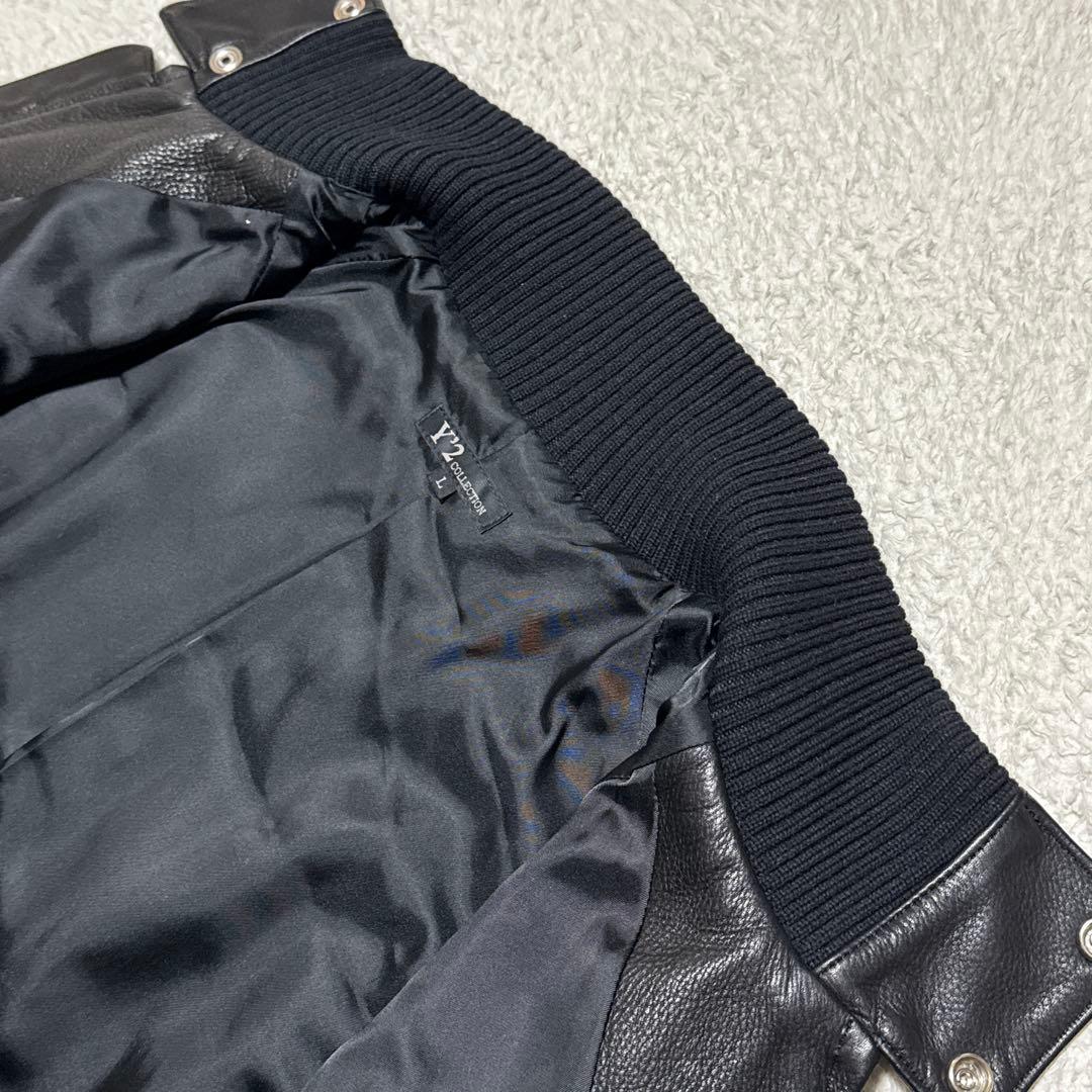 美品 ワイツーレザー MA-1タイプ レザージャケット ブラック S相当 日本製