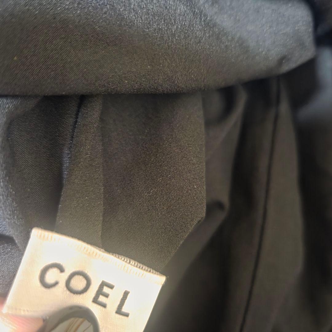 COEL フリルサス付きスカート 38 日本製 ブラック コエル