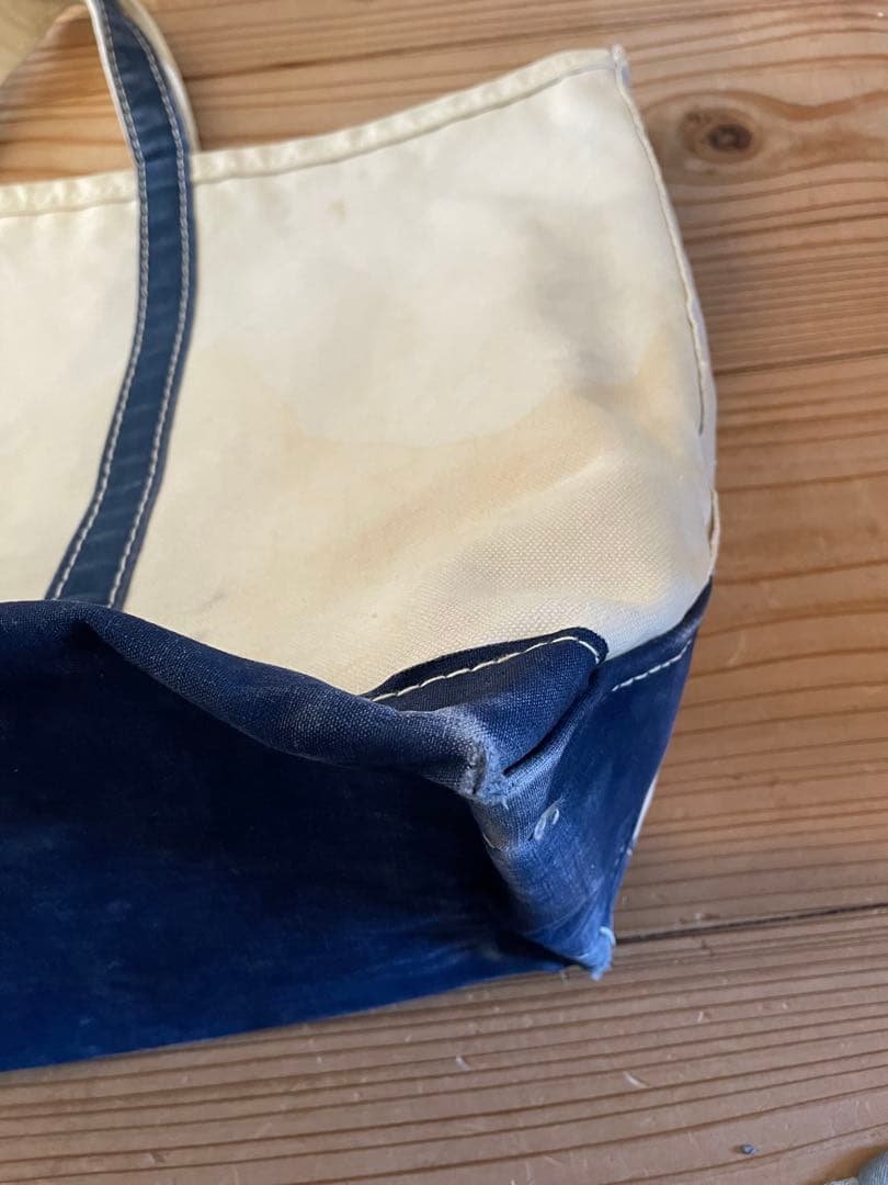 希少70s サイドタグL.L.Bean トートバッグネイビーLサイズ ギザタグ