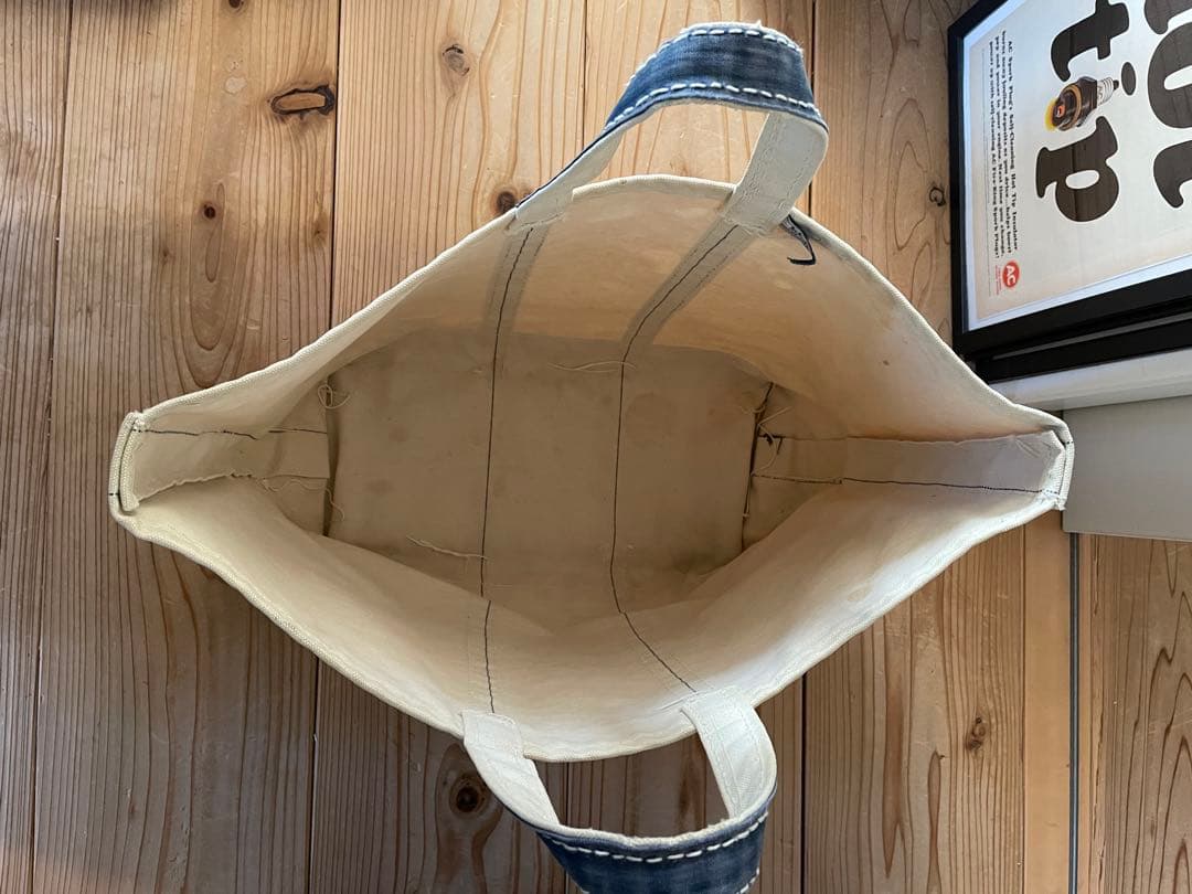 希少70s サイドタグL.L.Bean トートバッグネイビーLサイズ ギザタグ