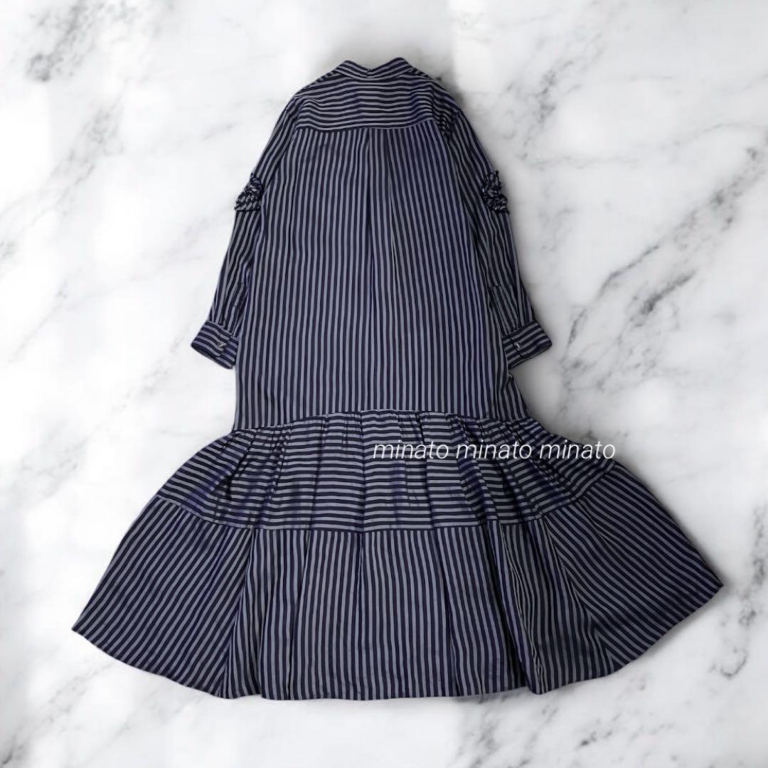 ヨシエコ  トーガプルラ キュプラストライプドレス 38 ゆったり