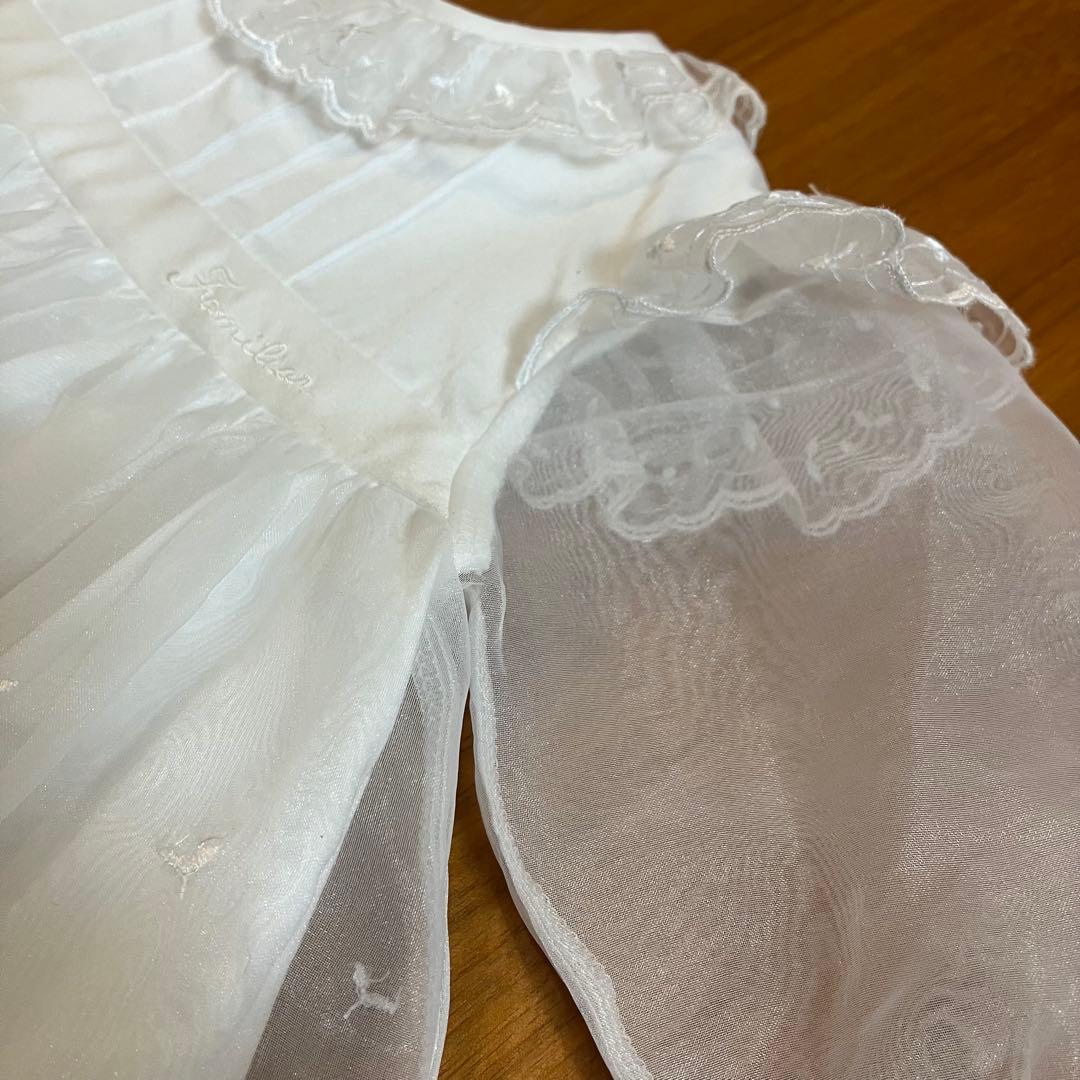 ファミリア　くま刺繍　ベビードレス　セレモニードレス