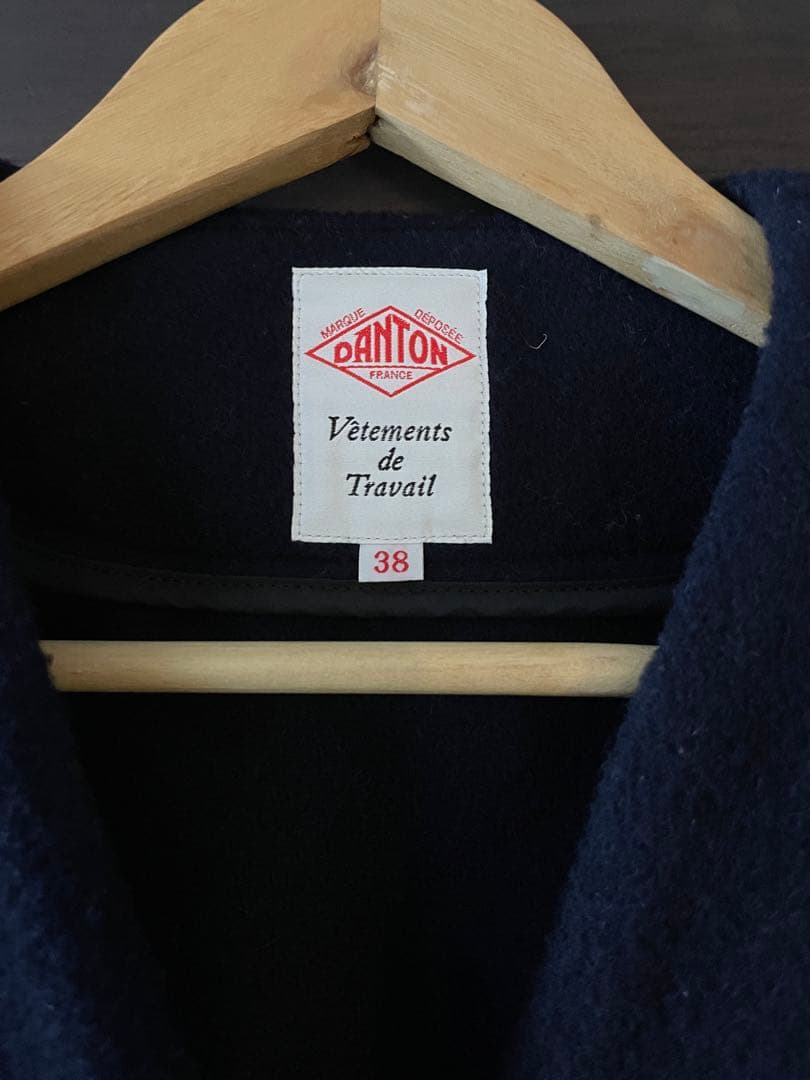 【値下げ！！】ダントン　ウールモッサ　ノーカラージャケット　ネイビー