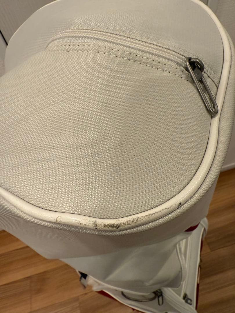 中古美品NIKE ナイキ ゴルフ キャディバッグ BG0371 ホワイト/レッド