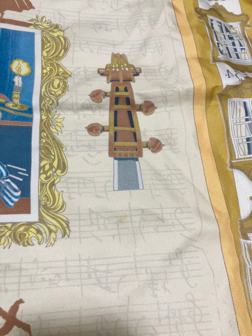 エルメス スカーフ カレ90 バイオリン 楽譜 ペガサス