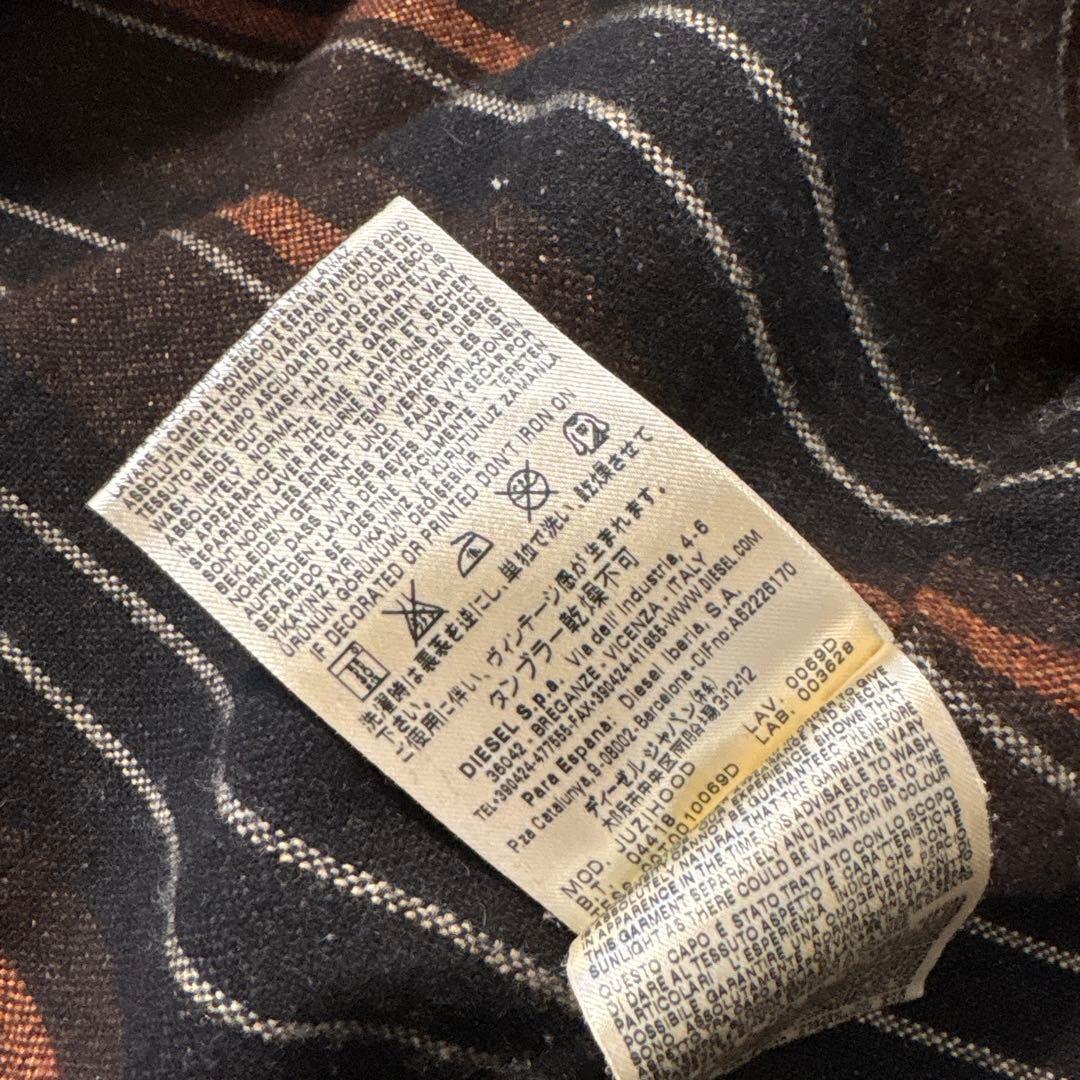 Diesel デニムフーテッドジャケット ダメージ加工 裏地ブランケット M