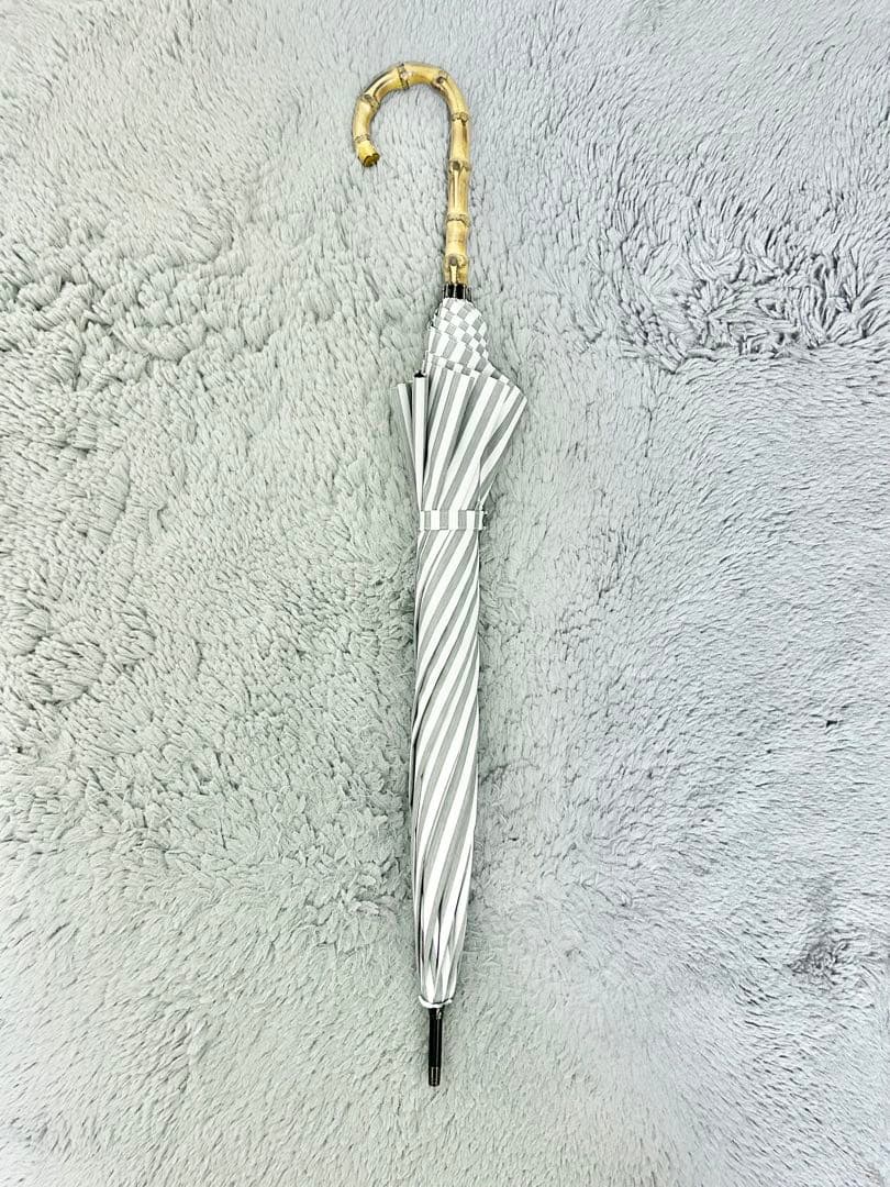 サンバリア100 長傘 日傘 ストライプ グレー