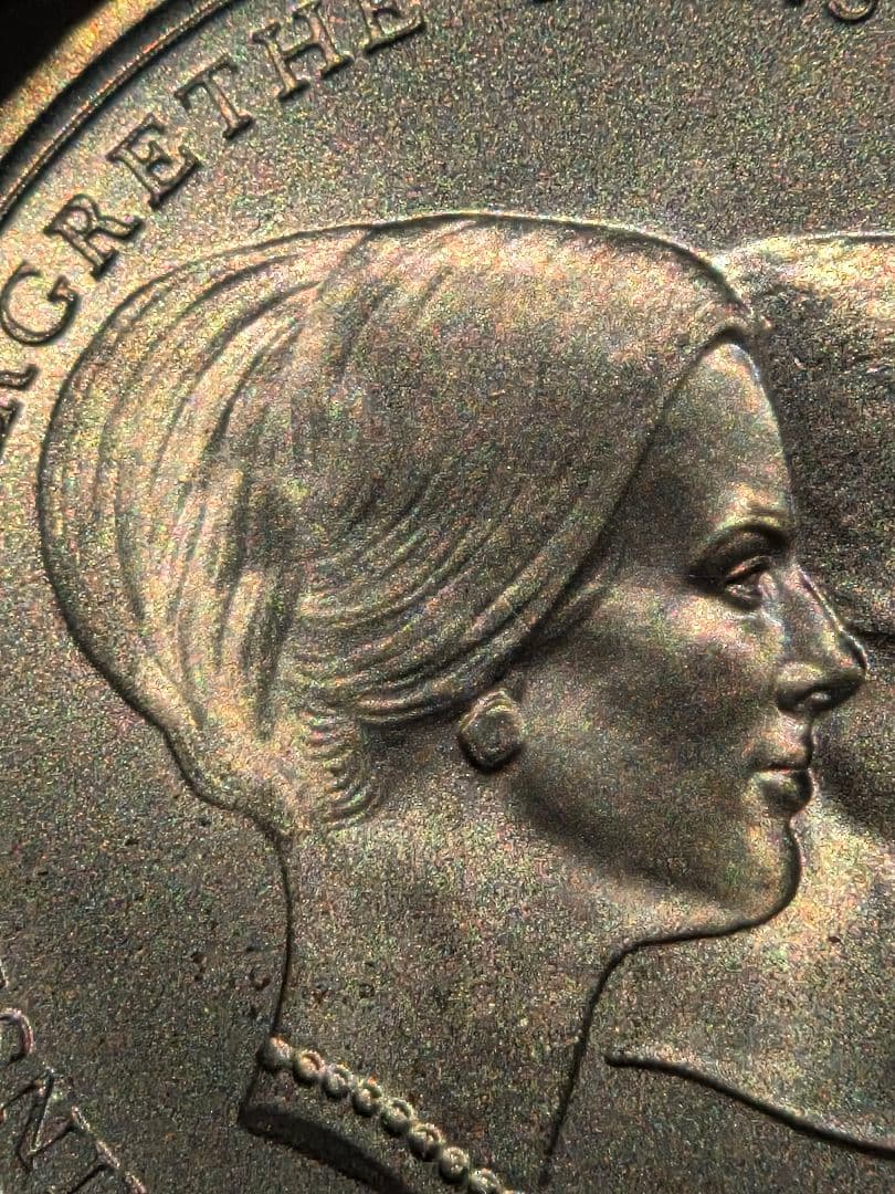 デンマーク王国　マルグレーテ&ヘンリック結婚記念　10 クローナー銀貨　1967