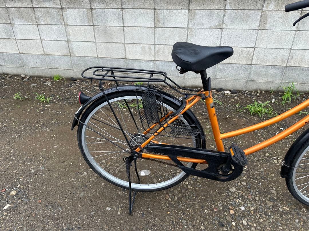 オレンジ シティサイクル 前バスケット付き
