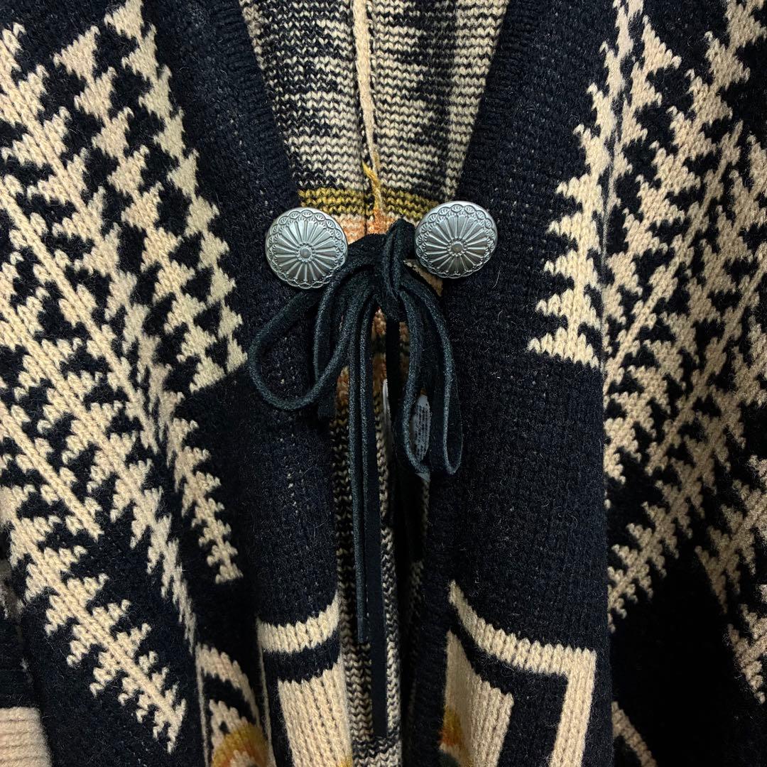 ★PENDLETON★ウールポンチョ★ケープ★キャンプ★アウトドア★L★総柄★