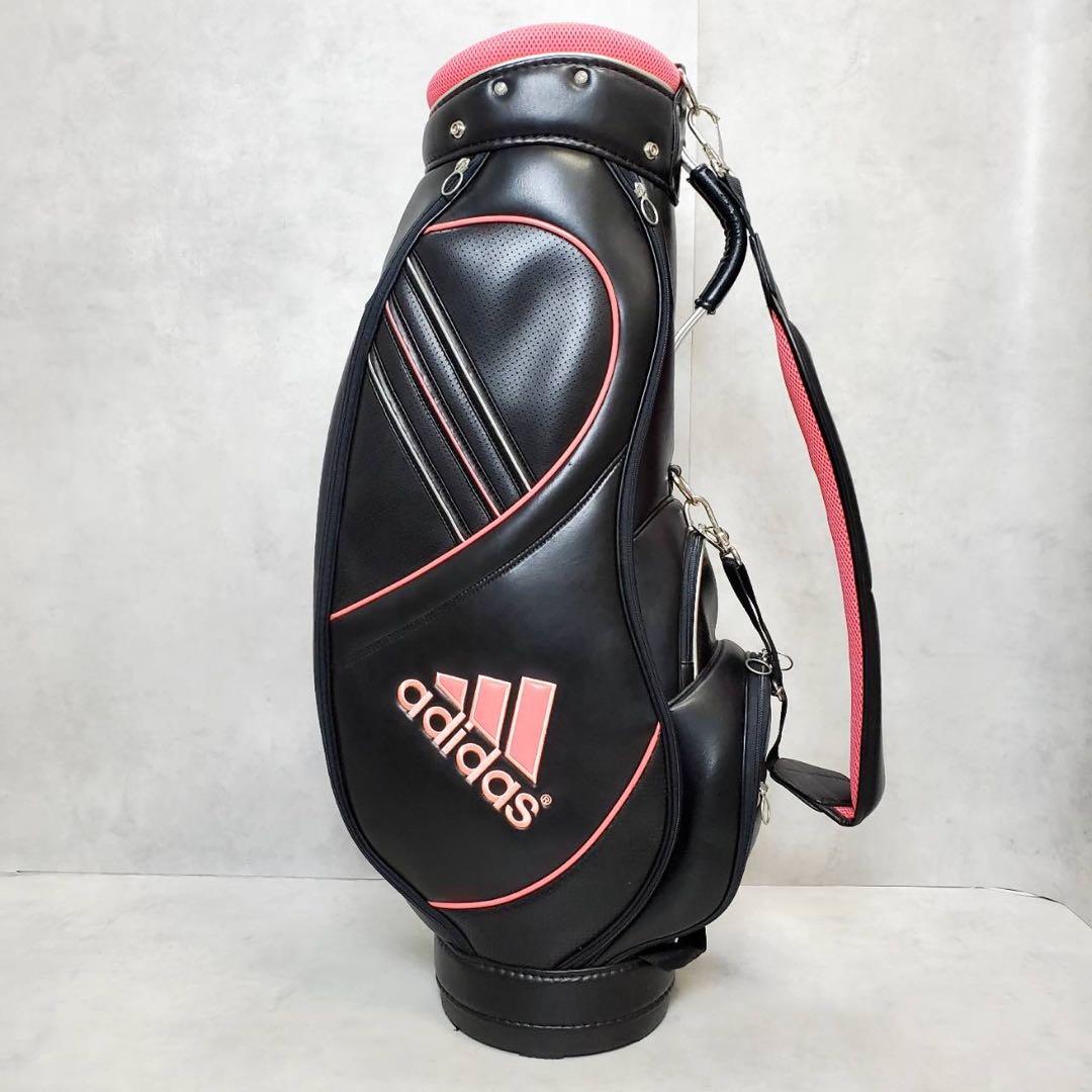 adidas アディダス キャディバッグ ブラック×ピンク ゴルフバッグ