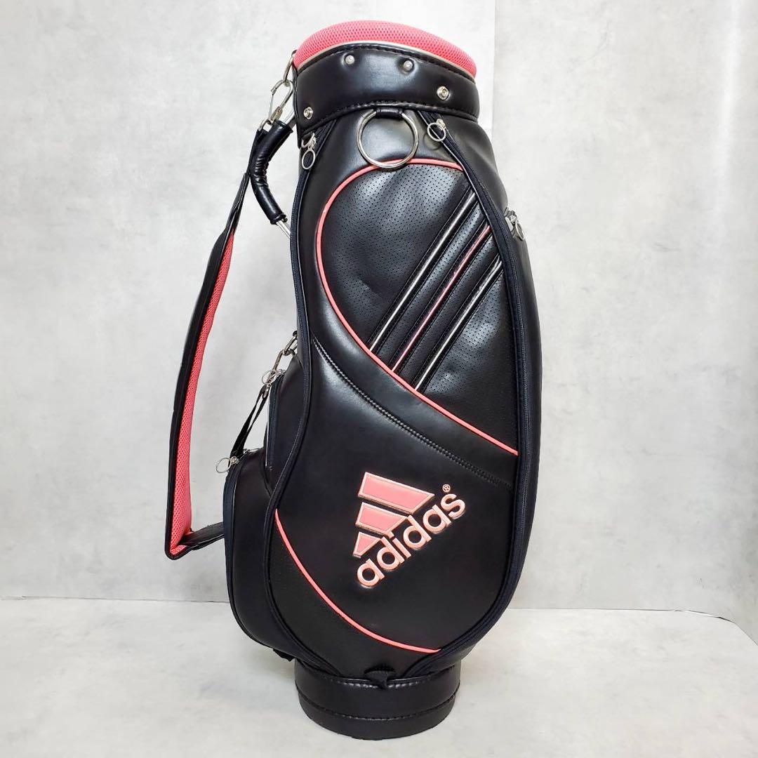 adidas アディダス キャディバッグ ブラック×ピンク ゴルフバッグ
