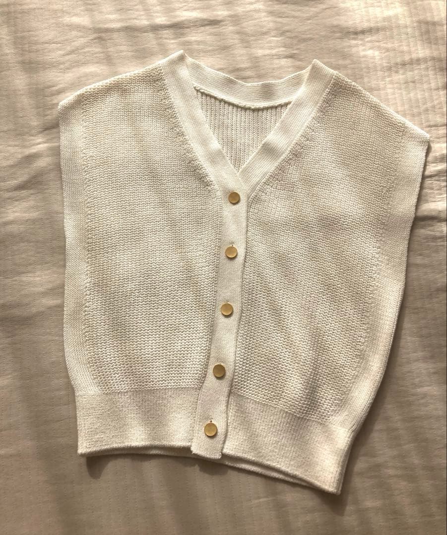 美品 NOBLE ノーブル ペーパーヤーン 2WAYベスト ホワイト