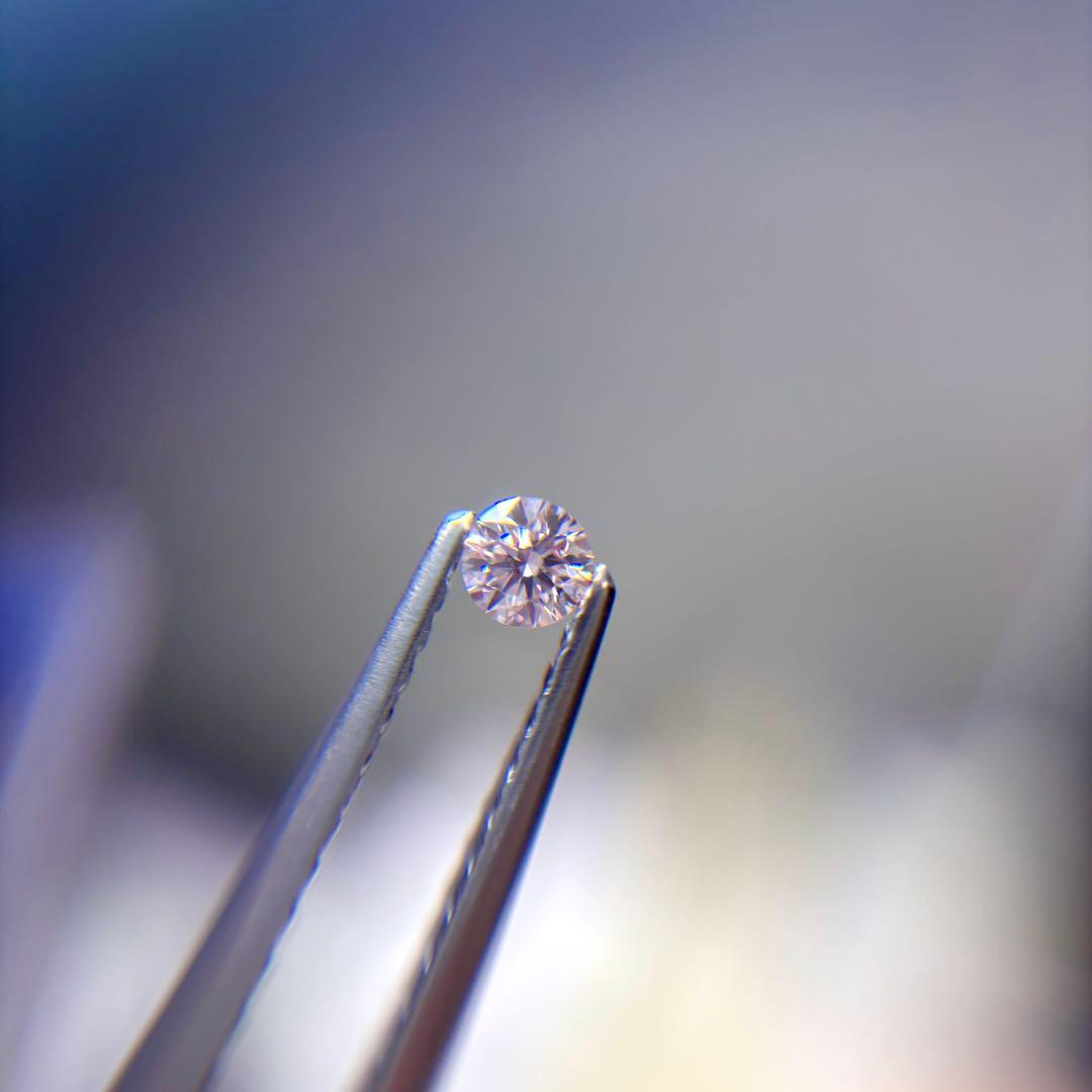 【特別価格】0.065ct 希少 天然 ラウンド ピンク ダイヤモンド ルース