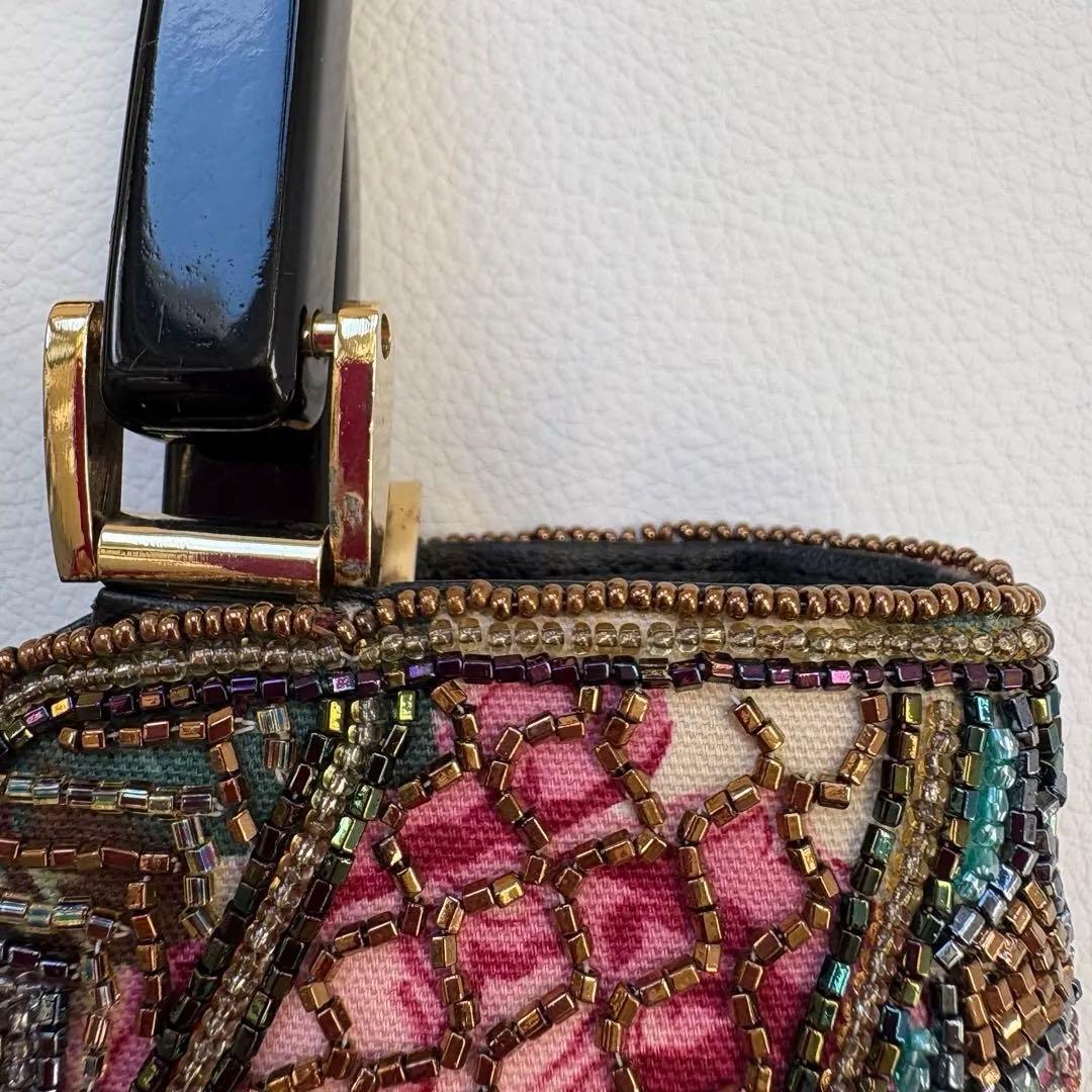 皇室御用達 Lumy ルミー ハシモト ビーズ フォーマル バッグ 花柄