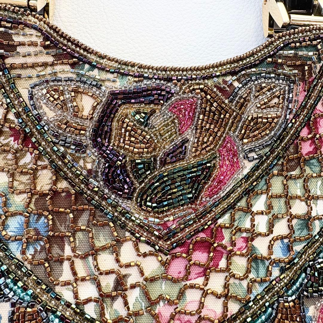 皇室御用達 Lumy ルミー ハシモト ビーズ フォーマル バッグ 花柄