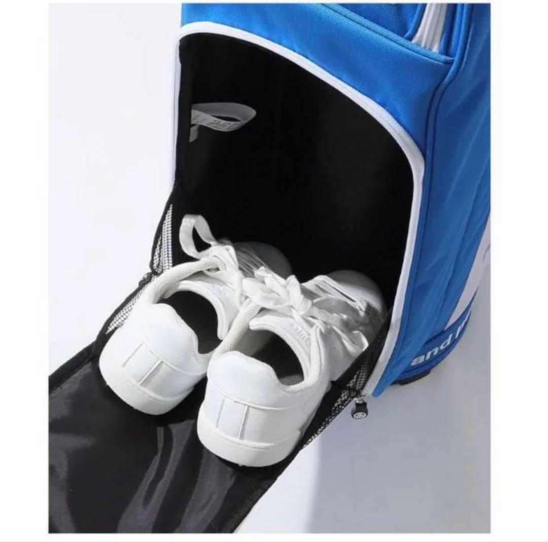 新品 and per se アンパスィ キャディバッグ ゴルフバック　水色ブルー