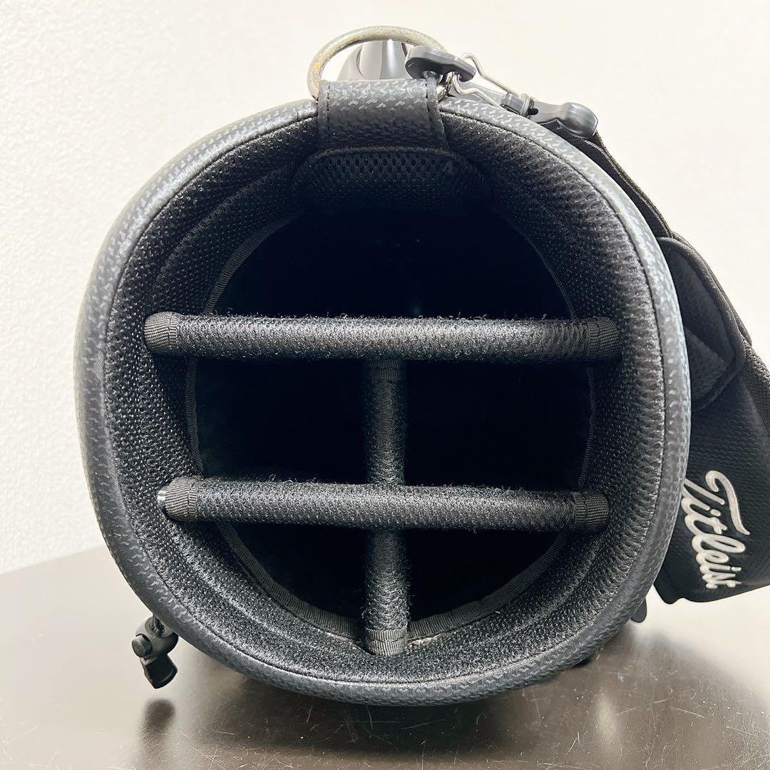 稀少　フード付タイトリスト キャディバッグ 5分割 カーボン調×エナメル　美品