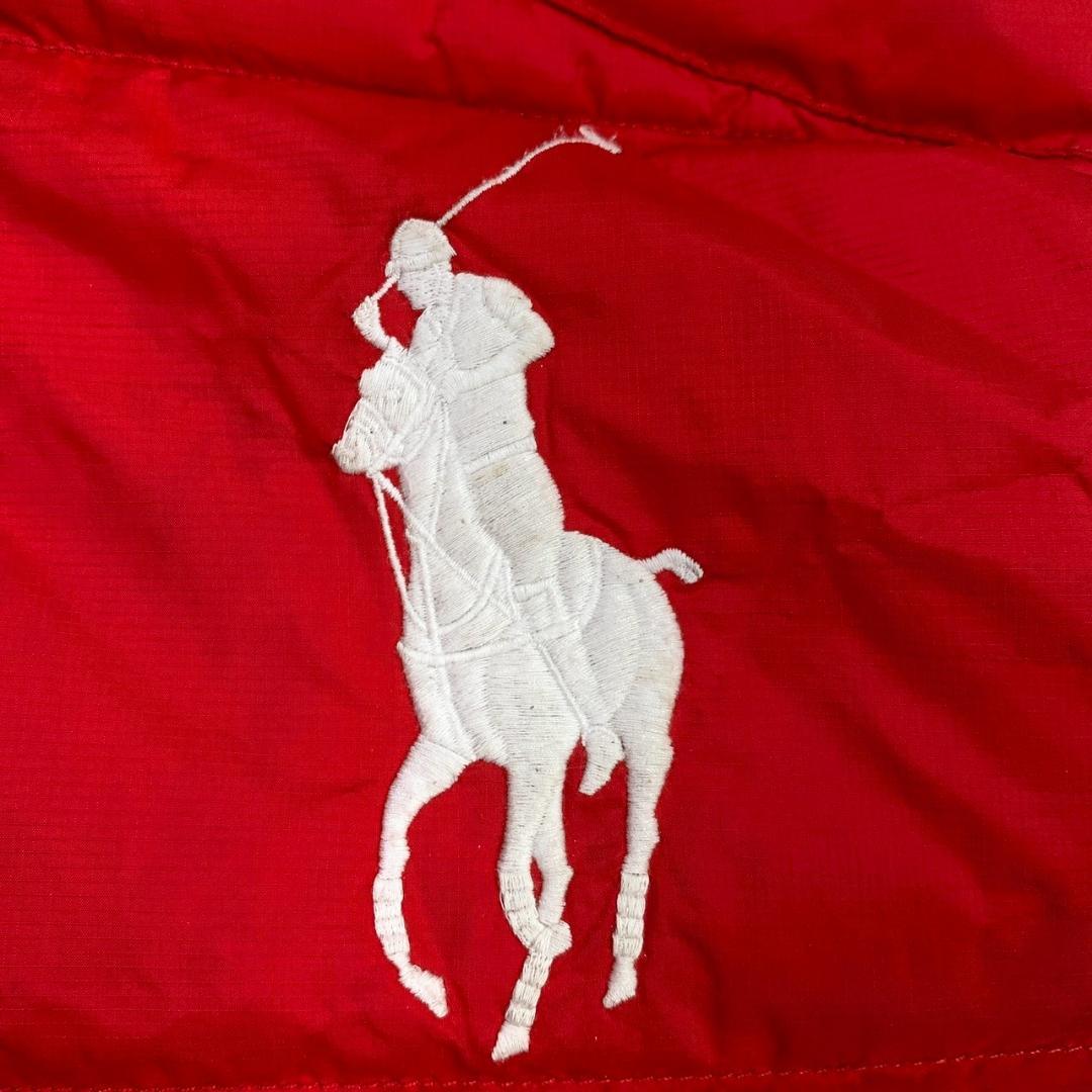 ポロラルフローレン ダウンベスト ビッグポニー 星条旗ワッペン 赤 S　E264