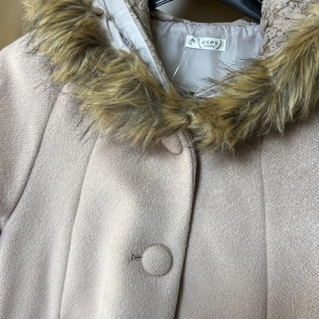 アクシーズファム⭐︎フーテッドポンチョコート⭐︎アワピンク⭐︎Mサイズ⭐︎新品未使用品