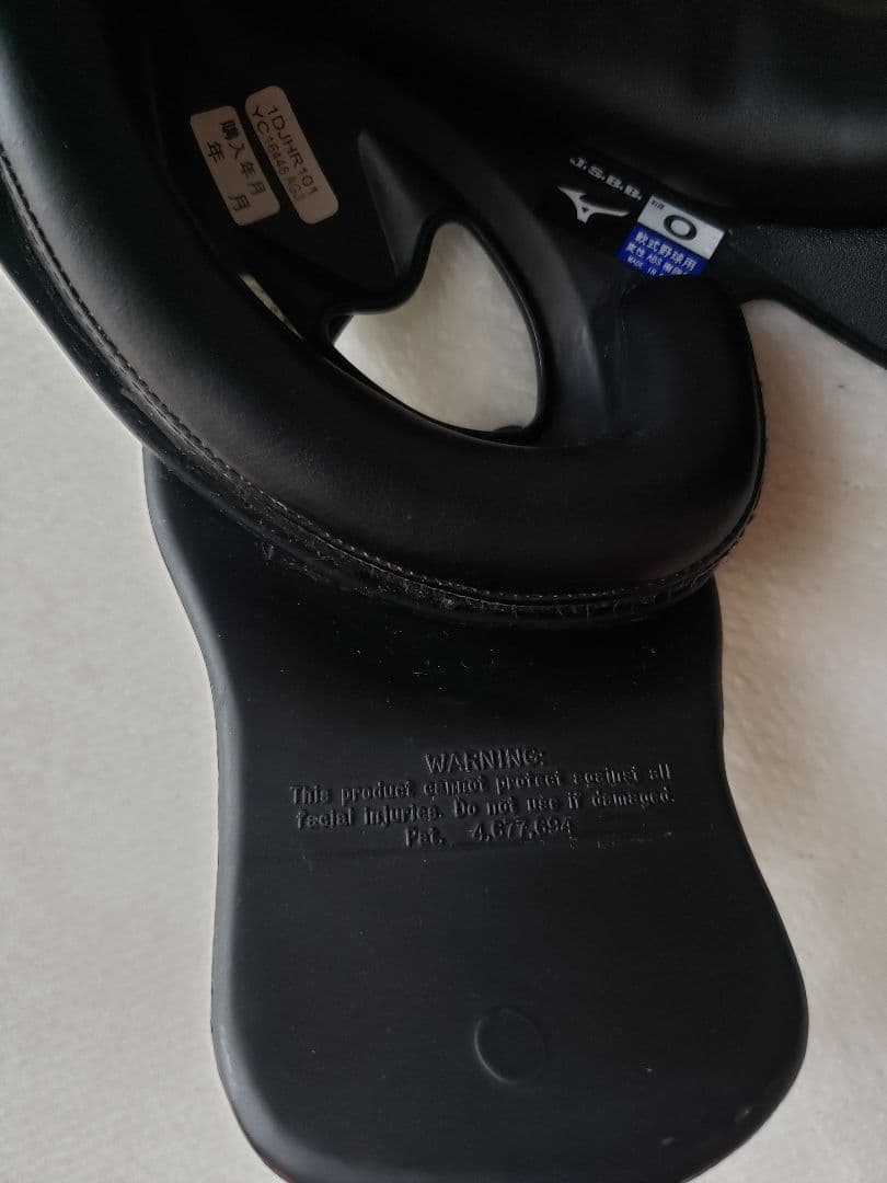 野球ミズノ軟式用ヘルメット　フェイスガード　右打者　ブラック　サイズO