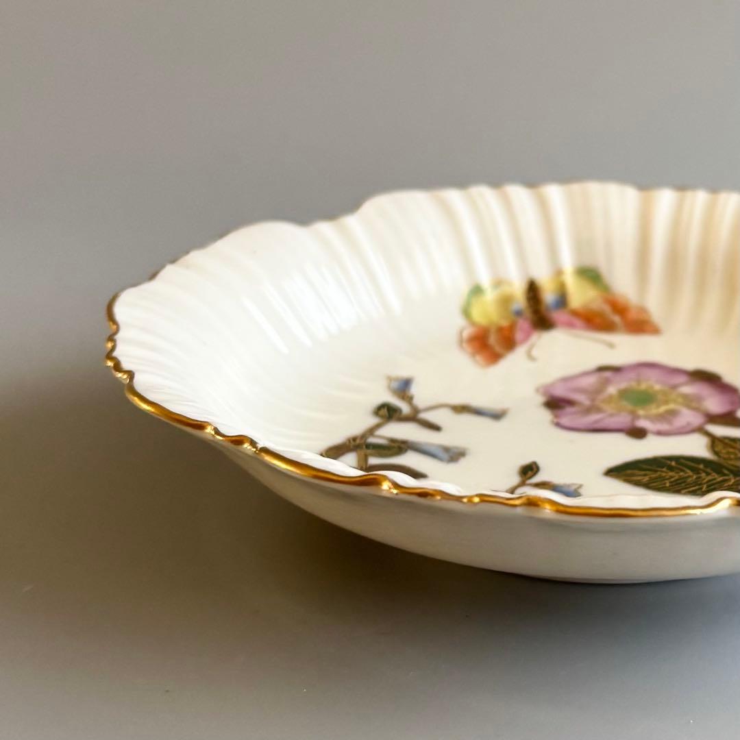 英国製アンティーク　1880年代　ロイヤルウースター　野薔薇と蝶⚫︎特注品・稀少品