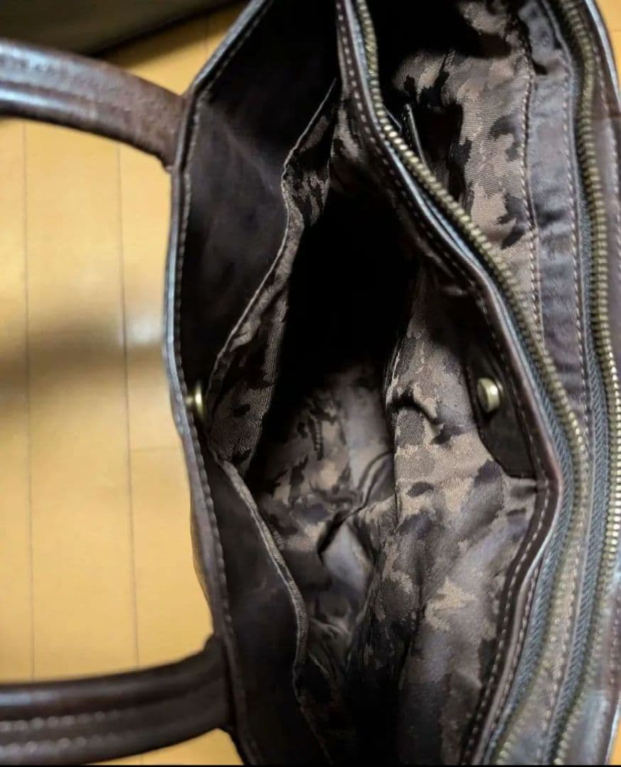 アニアリ トートバッグ A4可大容量 肩掛け可 ダークブラウン　本革