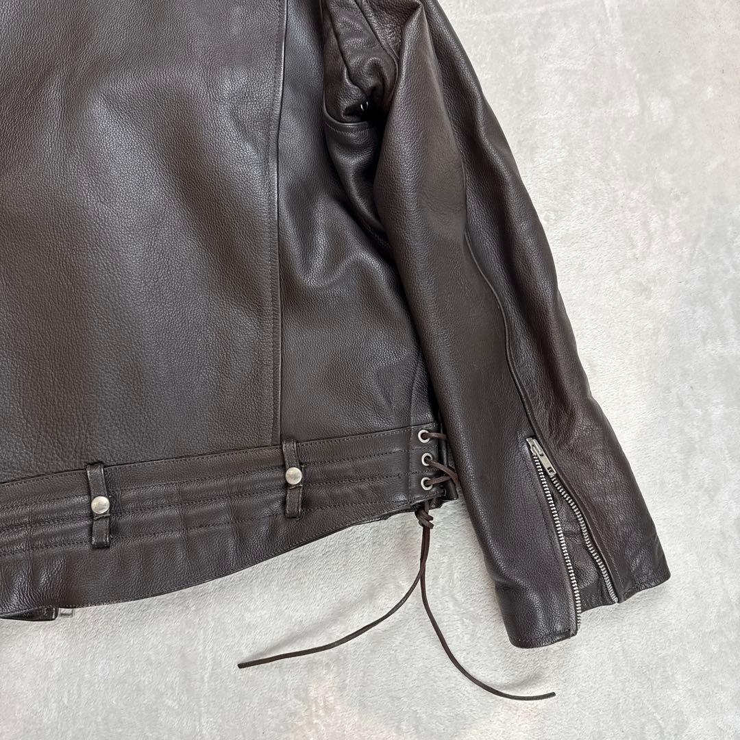 リューグーレザーズ　大きいサイズ　牛革レザーダブルライダースジャケット XL美品