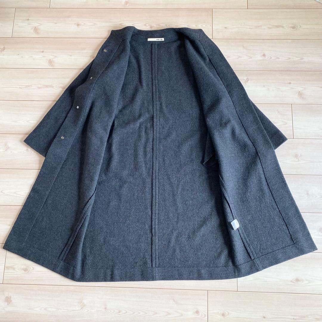 美品 evam eva press wool long coat 1 チャコール