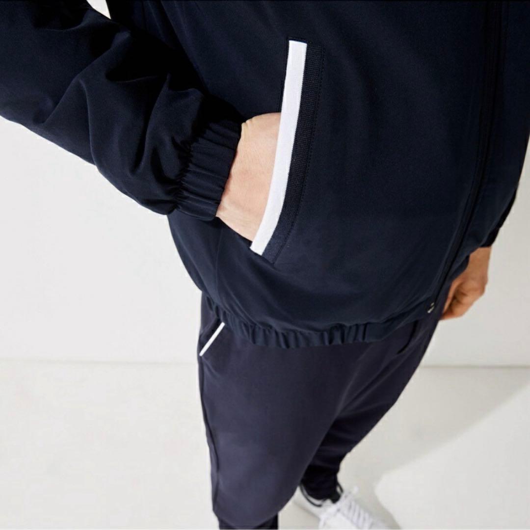 LACOSTE ゴルフ シーズナルズストレッチジップアップジャケット ネイビー