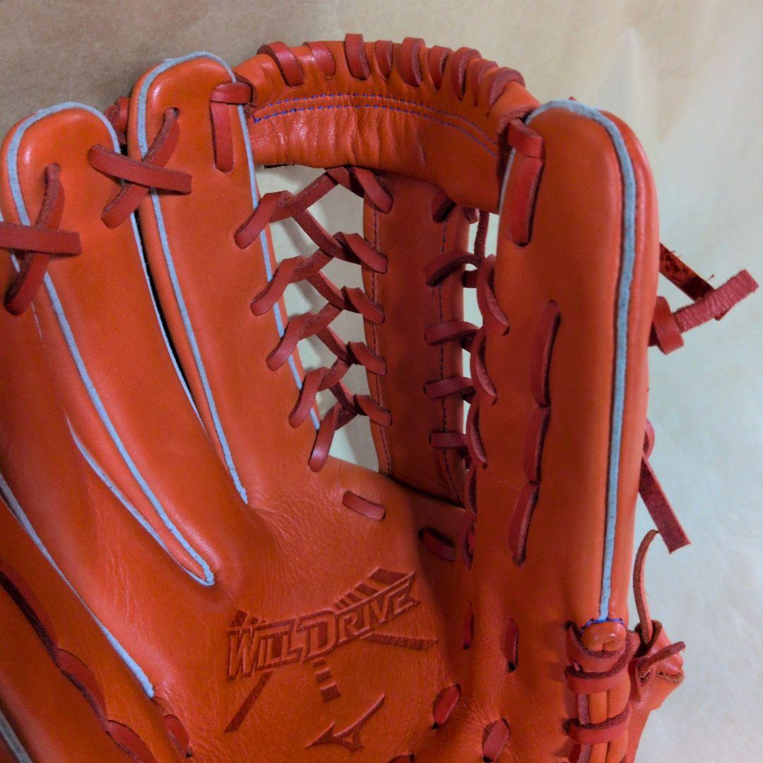 Mizuno:左投げ:軟式グローブ:外野手:スプレンディッドオレンジ:サイズ14