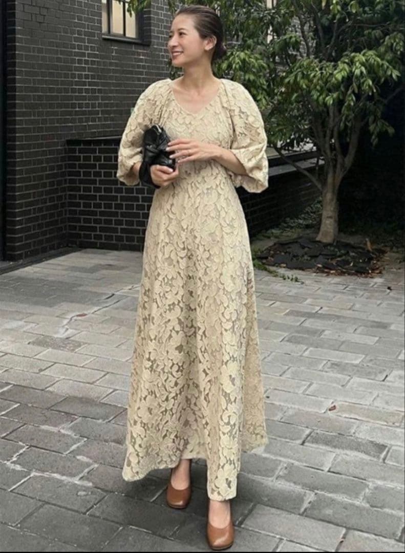 ワンピース CLANE VINTAGE LACE PUFF ONE PIECE