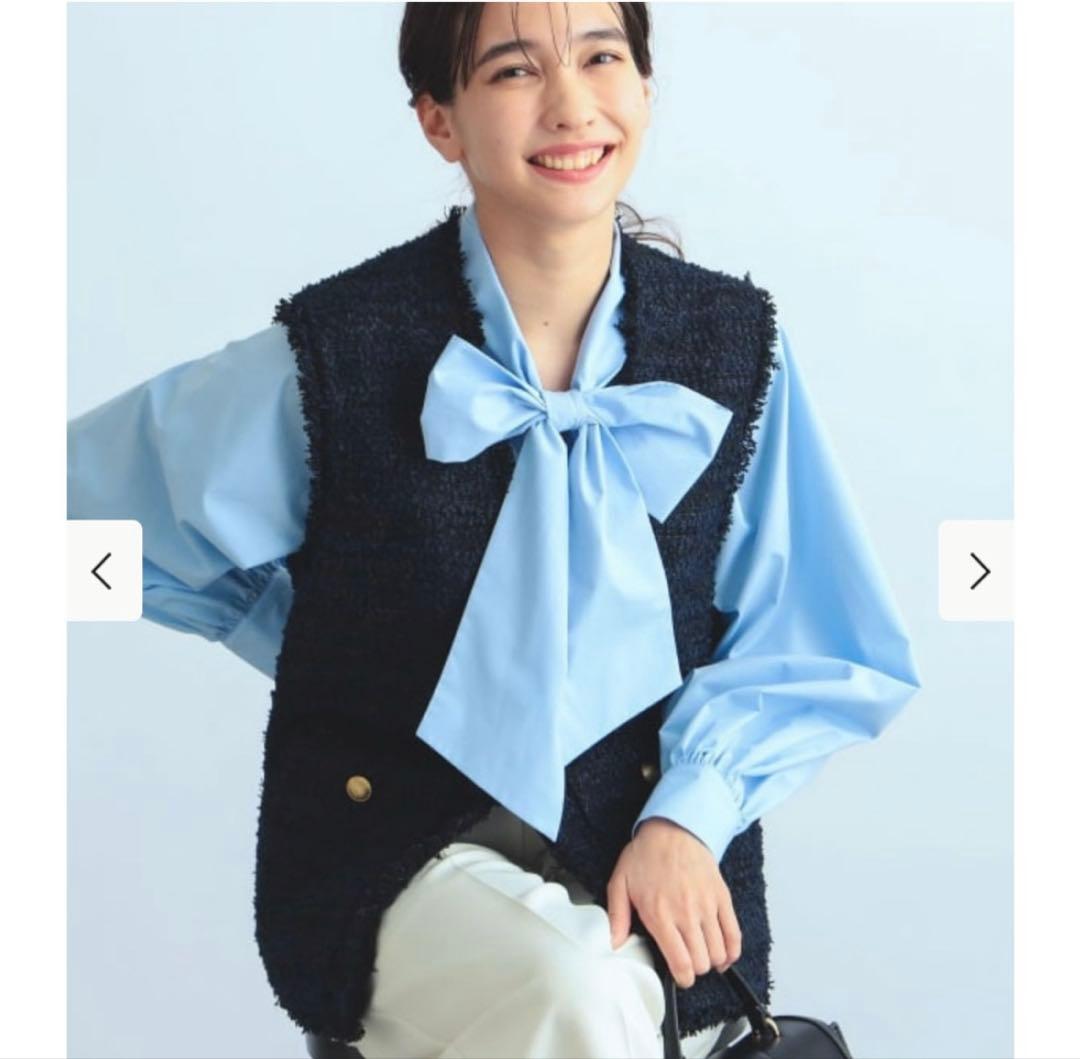 未使用★VERY掲載★beamsビームス　ツイードジレ　ネイビーM